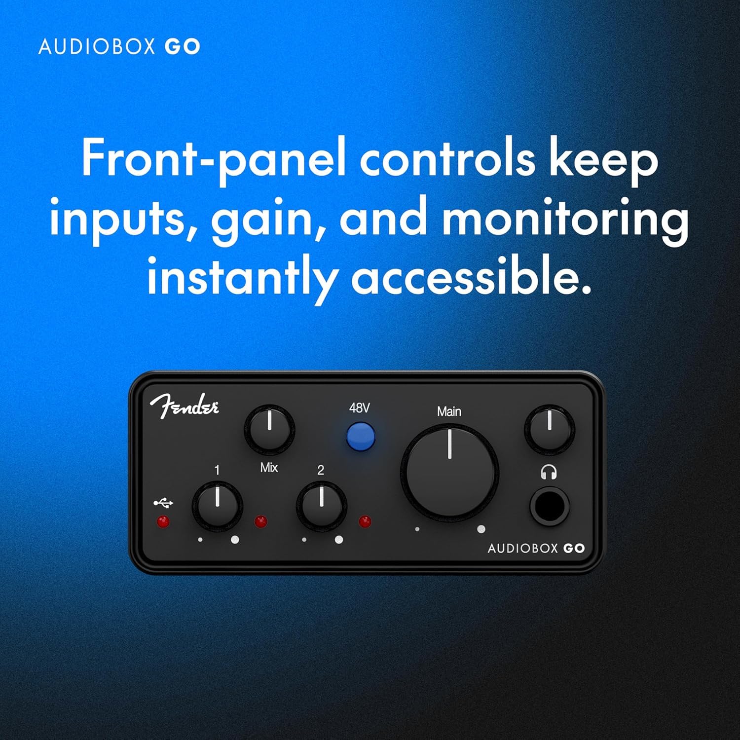 Fender AudioBox Go - Interfaz de audio USB-C de 2 canales con cable jack keepdrum