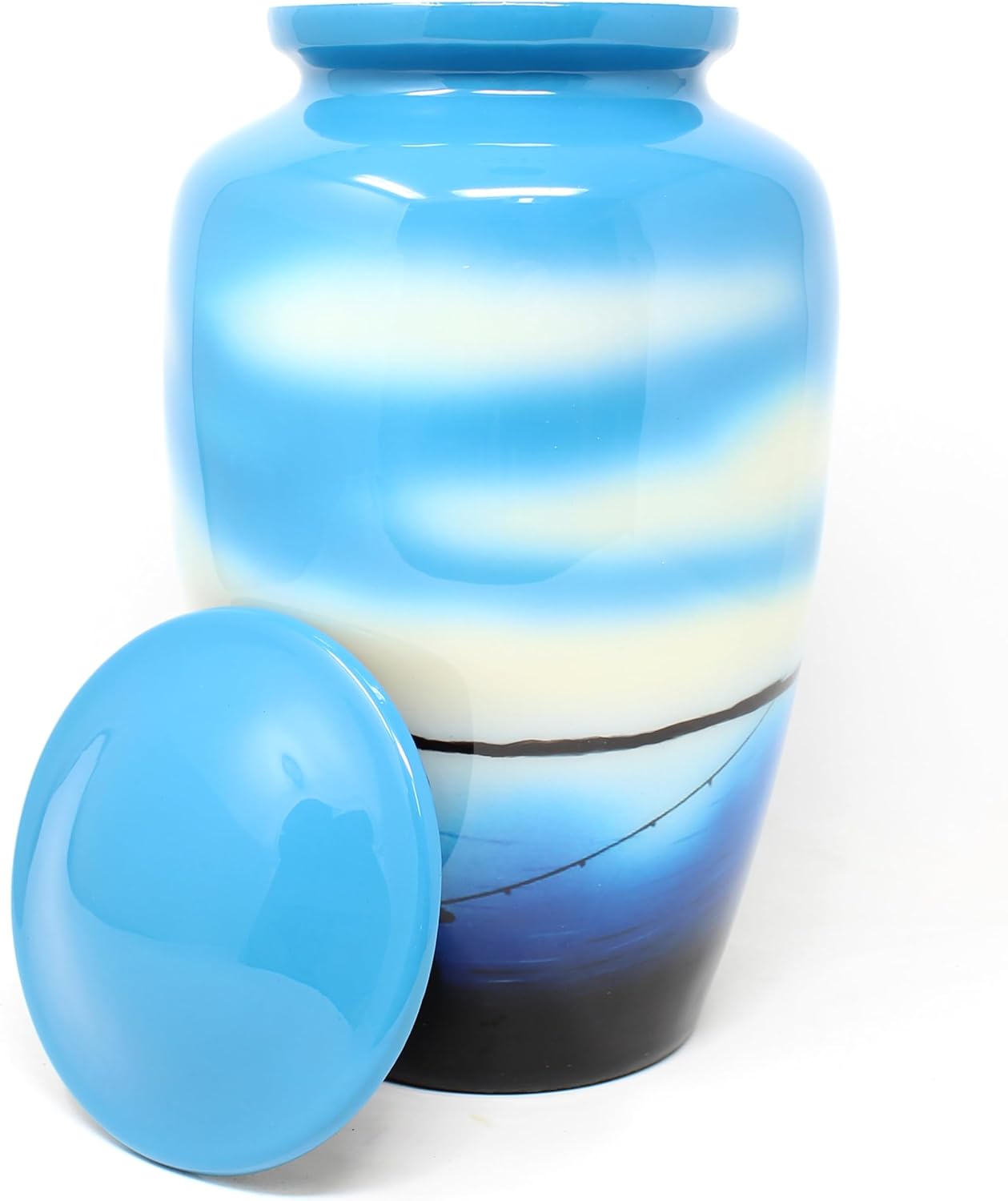 Fishing on The Shore Cremation Urns for Men and Women Human Ashes - Adult Large Urn