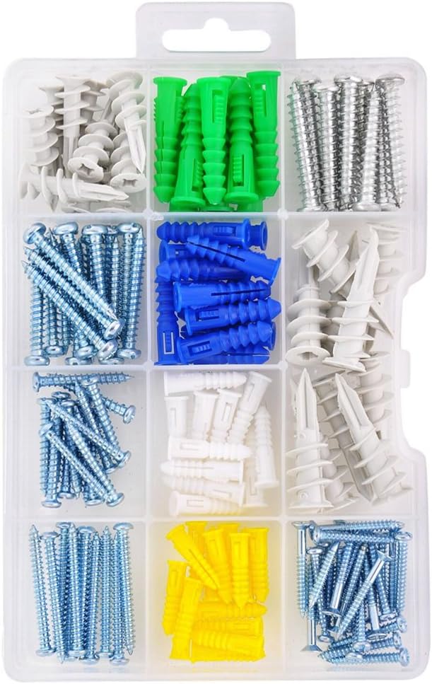 HomeDone Drywall and Wall Anchor Kit 150-Pieces, Anchors with Screws