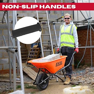 Excel Wheelbarrow Cart Trolley Heavy Duty 100L Wheelbarrow HDPE Plastic Tray with 150 kg load capacity & Durable & Strong Wheel, Wheelbarrows, Wheel Barrow, Heavy duty wheelbarrow, large wheel barrow