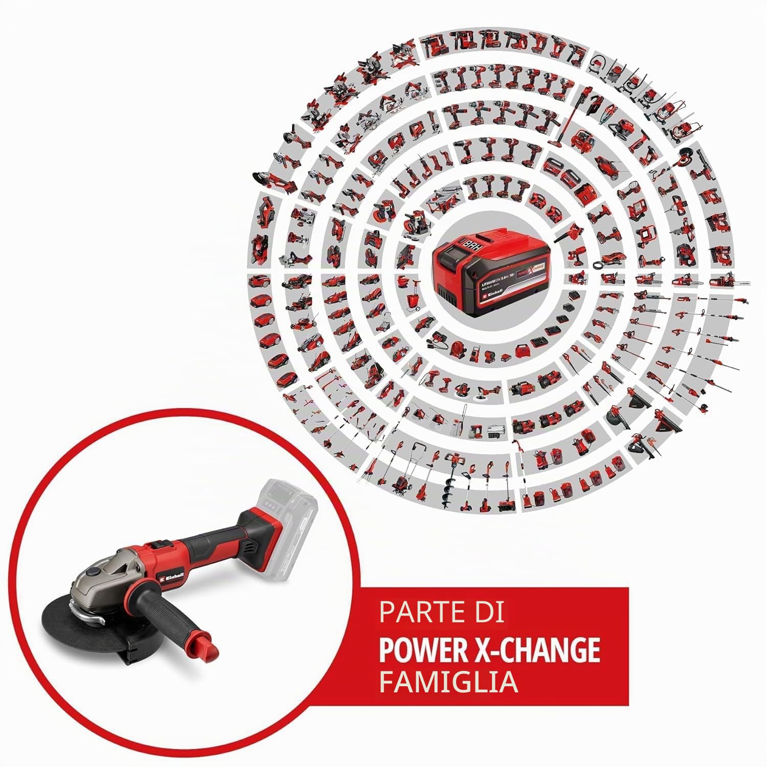 Einhell Professional Smerigliatrice angolare a batteria AXXIO 18/150 Power X-Change (18 V, 700 W, 150 mm diametro disco, 40 mm profondità taglio, Brushless, soft start, con disco, senza batteria)