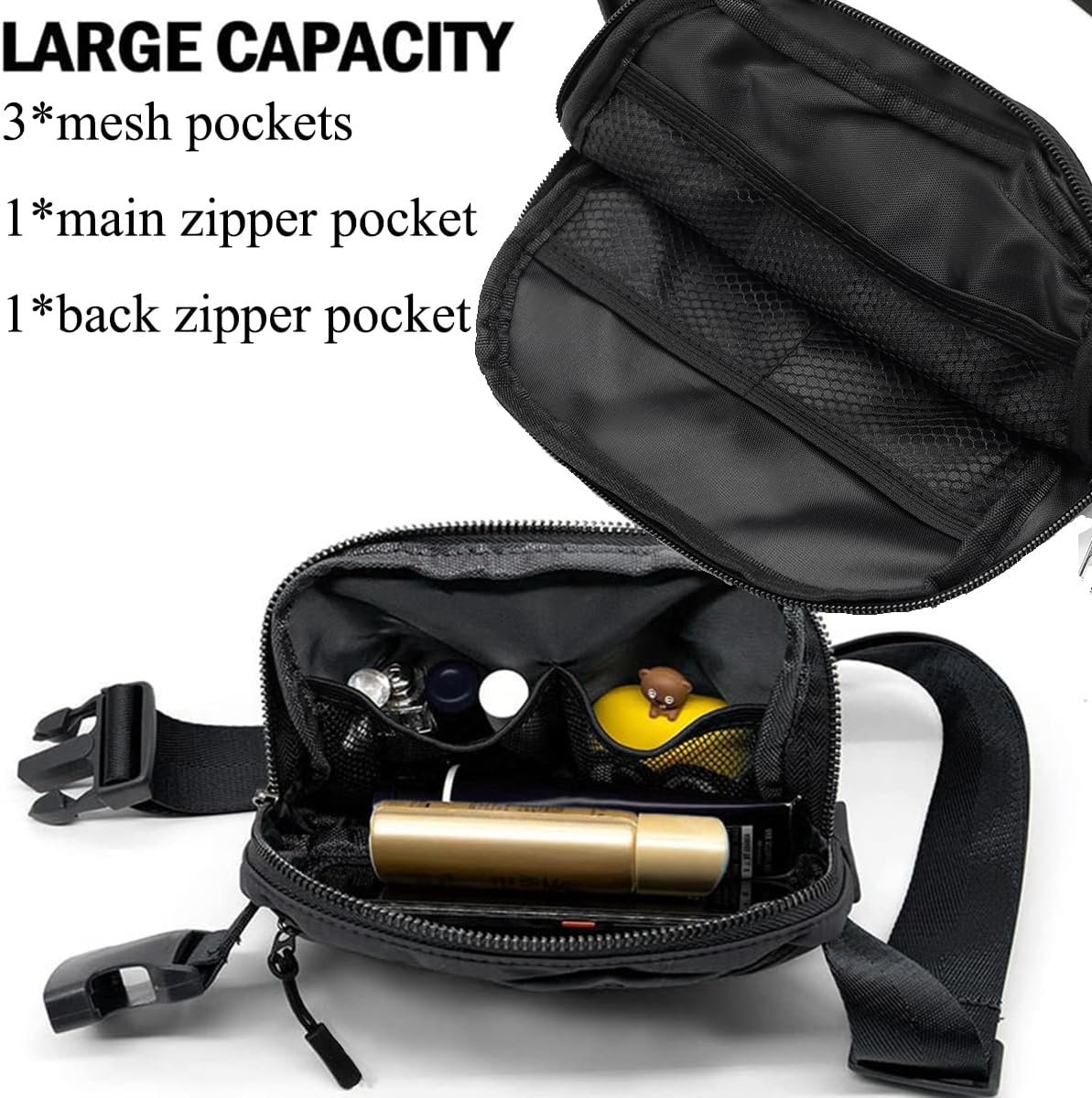 Mini Black Fanny Pack for Women & Men,A Sister is God's Way of Making Sure We Never Walk Alone Keychain Jewelry Christmas Birthday Gifts for Sisters from Sisters,Crossbody Bags Everywhere Belt Bags - Image 5