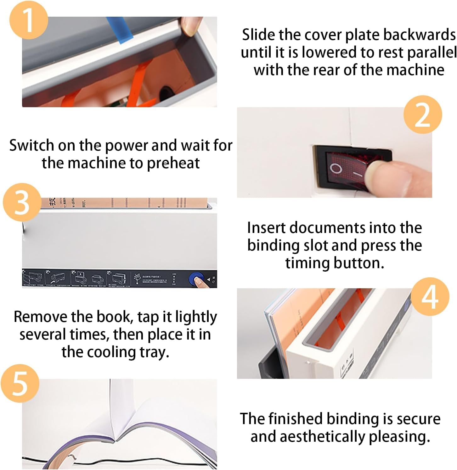 Termiczna maszyna do bindowania, pojemność 280 arkuszy i grubość wiązania 50 mm, elektryczny segregator do książek do papieru A4, domu, projektu, biura, szkoły