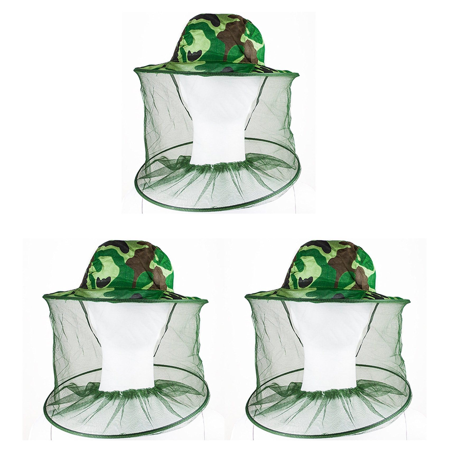 Jnchdghwa Green 3X Beekeeper Antimosquito Bee Bug Insect Fly Mask Cap Hat With Net Mesh Face Protection
