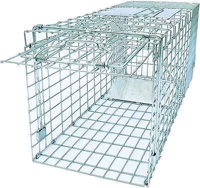 Folding Collapsible Humane Live Animal Cage Trap No-Kill Trapping Kit for Humane Catch Release Rodent Rabbits, Stray Cat, Squirrel, Raccoon, Opossum, All Fit Sized Animals, 2-Door 26