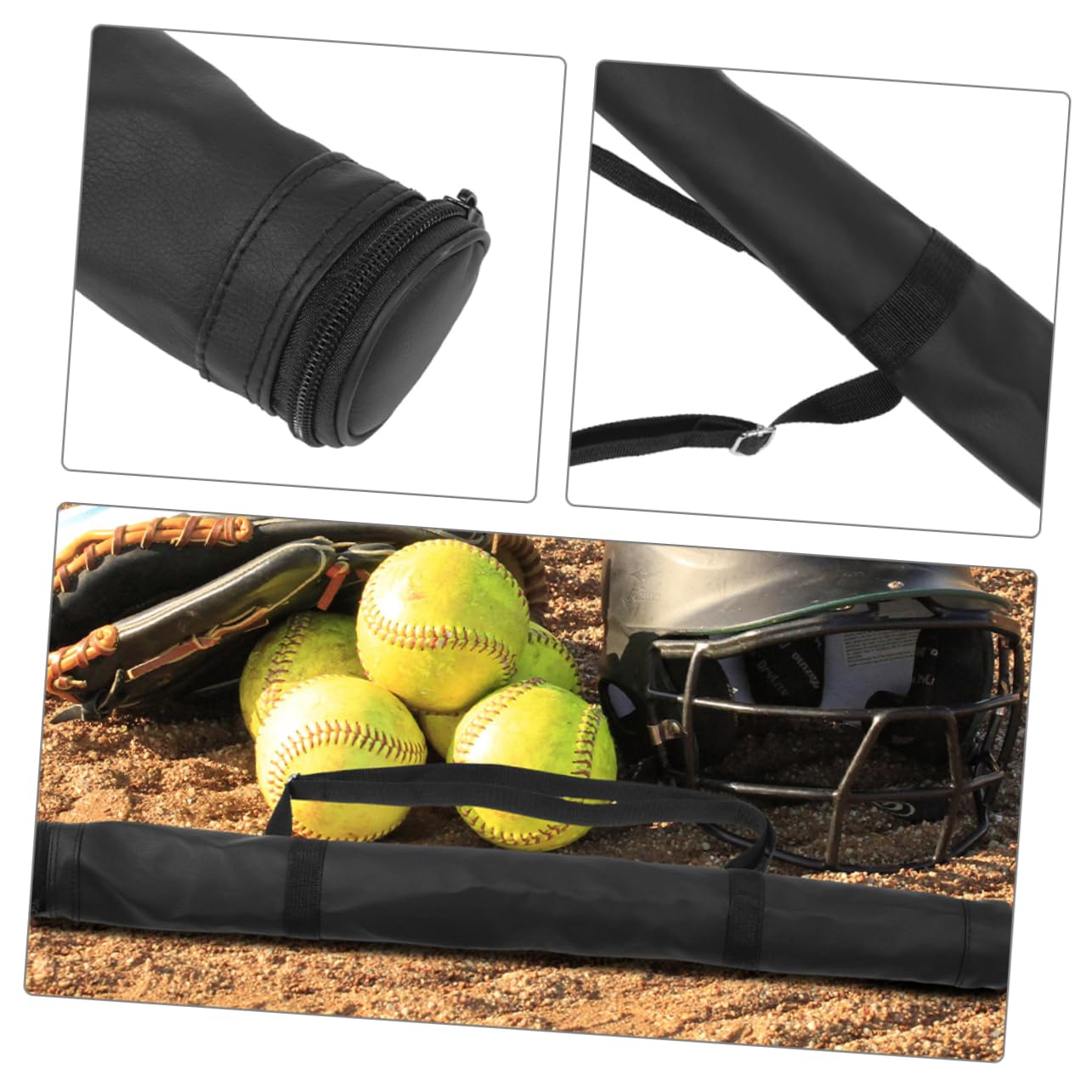 Toyvian Bolsa para Bate de Béisbol Ligera de Tela Oxford Negra Diseño Versátil y Cómoda, Adecuado para Atletas en Movimiento Que Necesitan Transportar Bates 32 Pulgadas