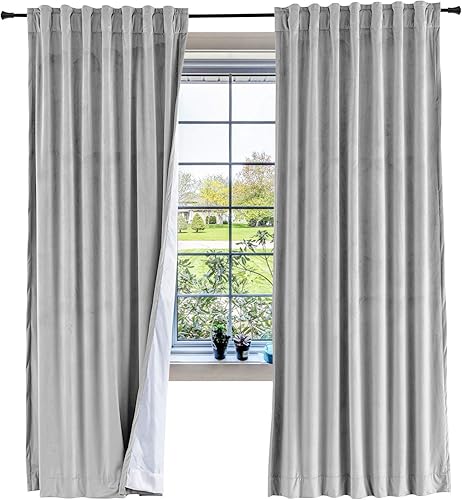 Miniatura 8 de cololeaf Cortinas opacas de terciopelo para sala de estar, con pestaña trasera, bolsillo para barra, cortinas opacas para oscurecer la habitación,