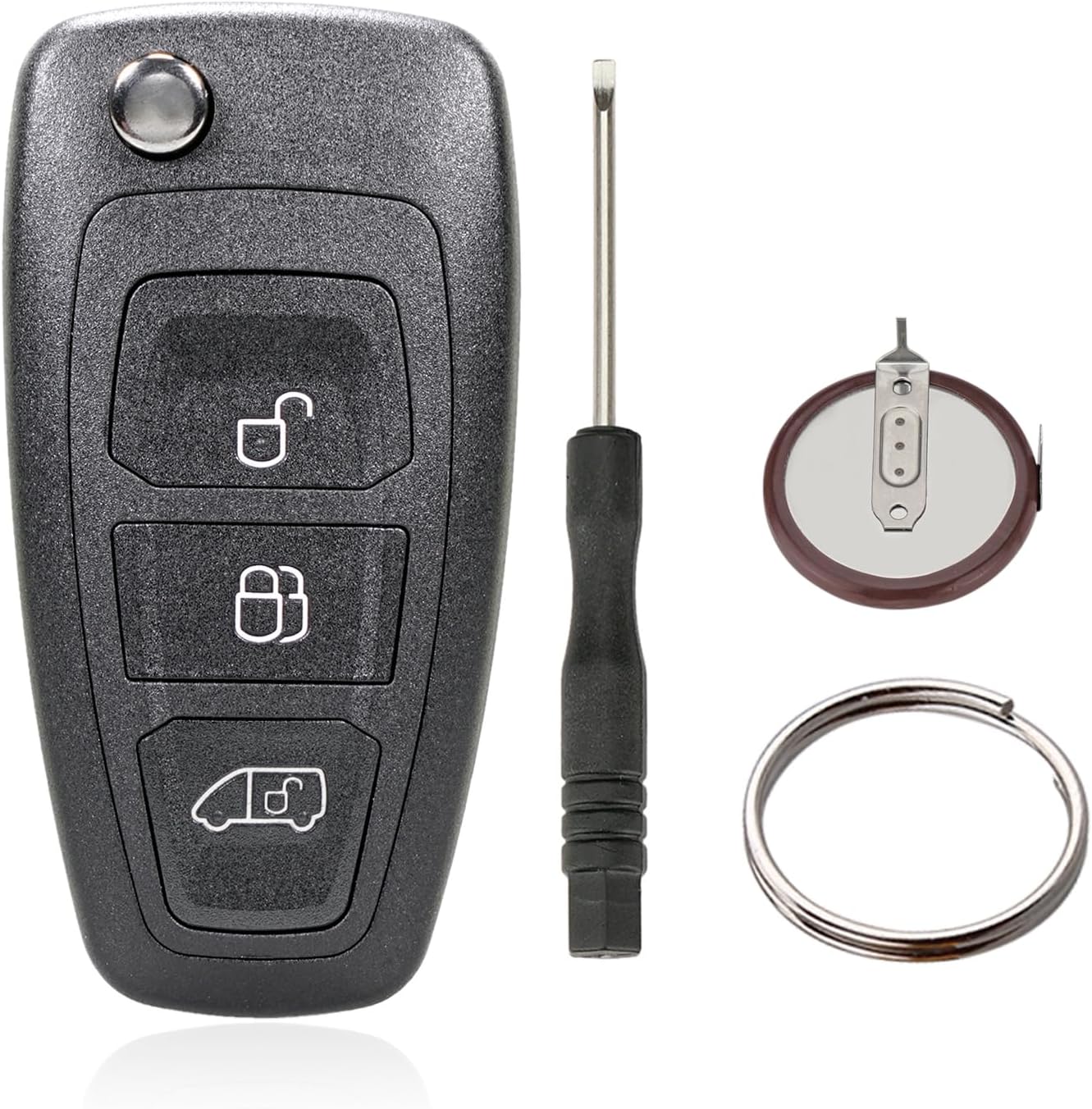 Ford 3-Tasten Funk-Fernbedienung Gehäuse – Ersatz Für Connect, Transit, Tourneo, Mondeo, Einfacher Umbau