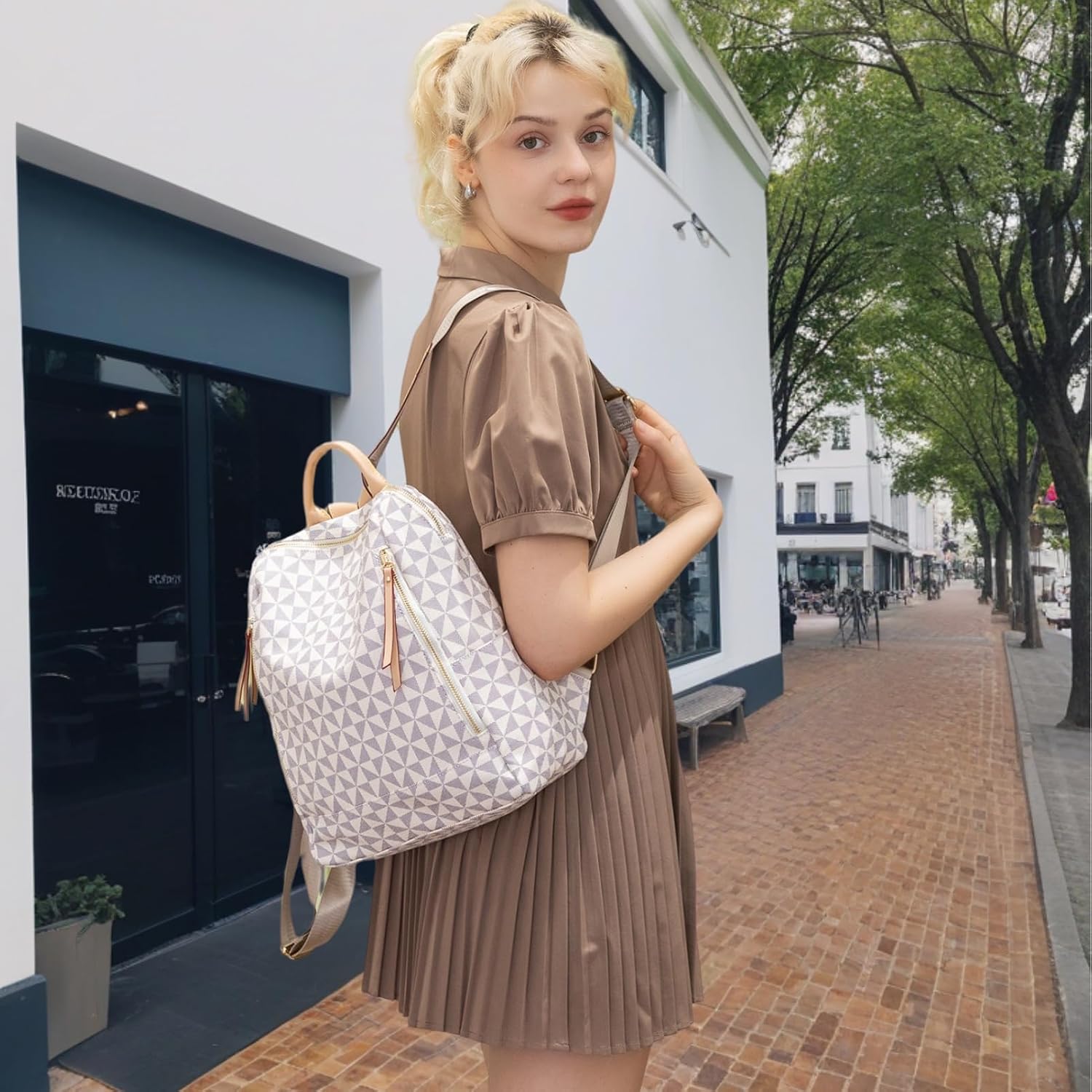 Womens Backpack Purse Leather Anti-theft Large Fashion Designer Travel Backpack Bag Men's Backpack Shoulder Bags image 2