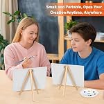 Paquet de 8 8x10in Kit de peinture sur toile, Tableau de toiles & Easel & Ensemble de peinture acrylique pour adultes, planches à dessin avec palette & Brosses pour la fête