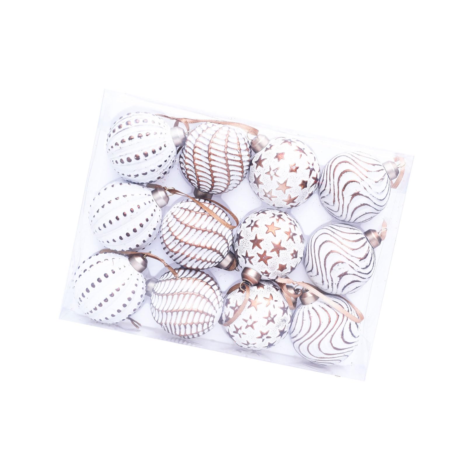NVOQILIN Collection of 12 Unique Retro Christmas Sphere Decorations to Enhances Your Holiday Cheering Party Hanging Decors Retro Christmas Ornament Set
