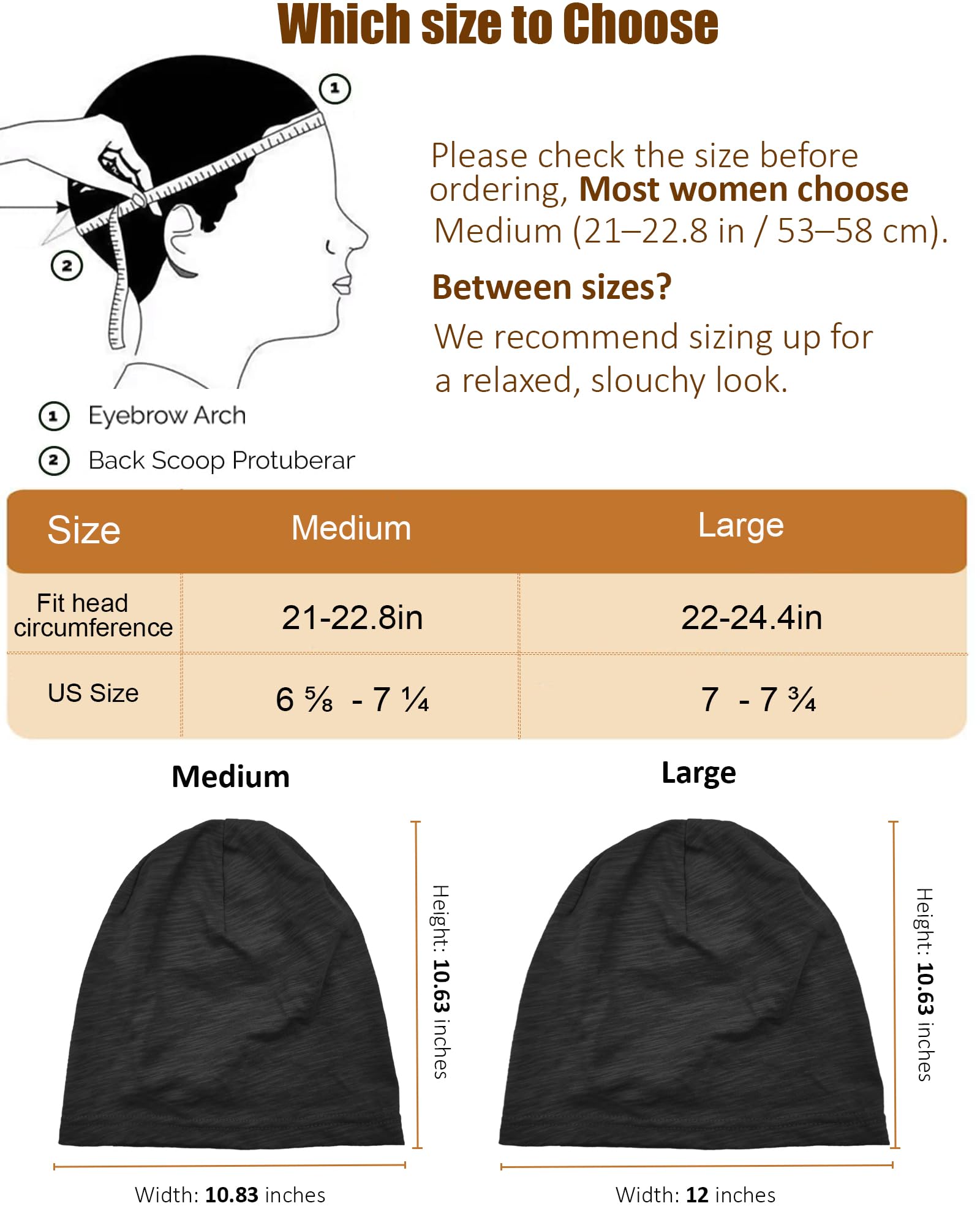 100% Cotton Lightweight Summer Hats for Women Men, Ultra Thin Slouchy Beanie Hat Oversizes Beanies Chemo Cap — view 3