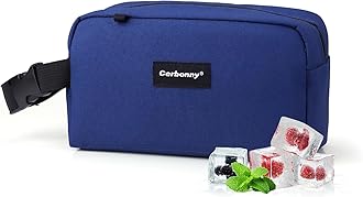 Cerbonny Small Cooler Bag Freezable Lunch Bag for Work School Travel,Small Lunch Bag,Small Insulated Bag For Adults/Kids,Freezer Lunch Bags,Mini Lunch Bag Fit For Yogurt（Navy Blue-1）