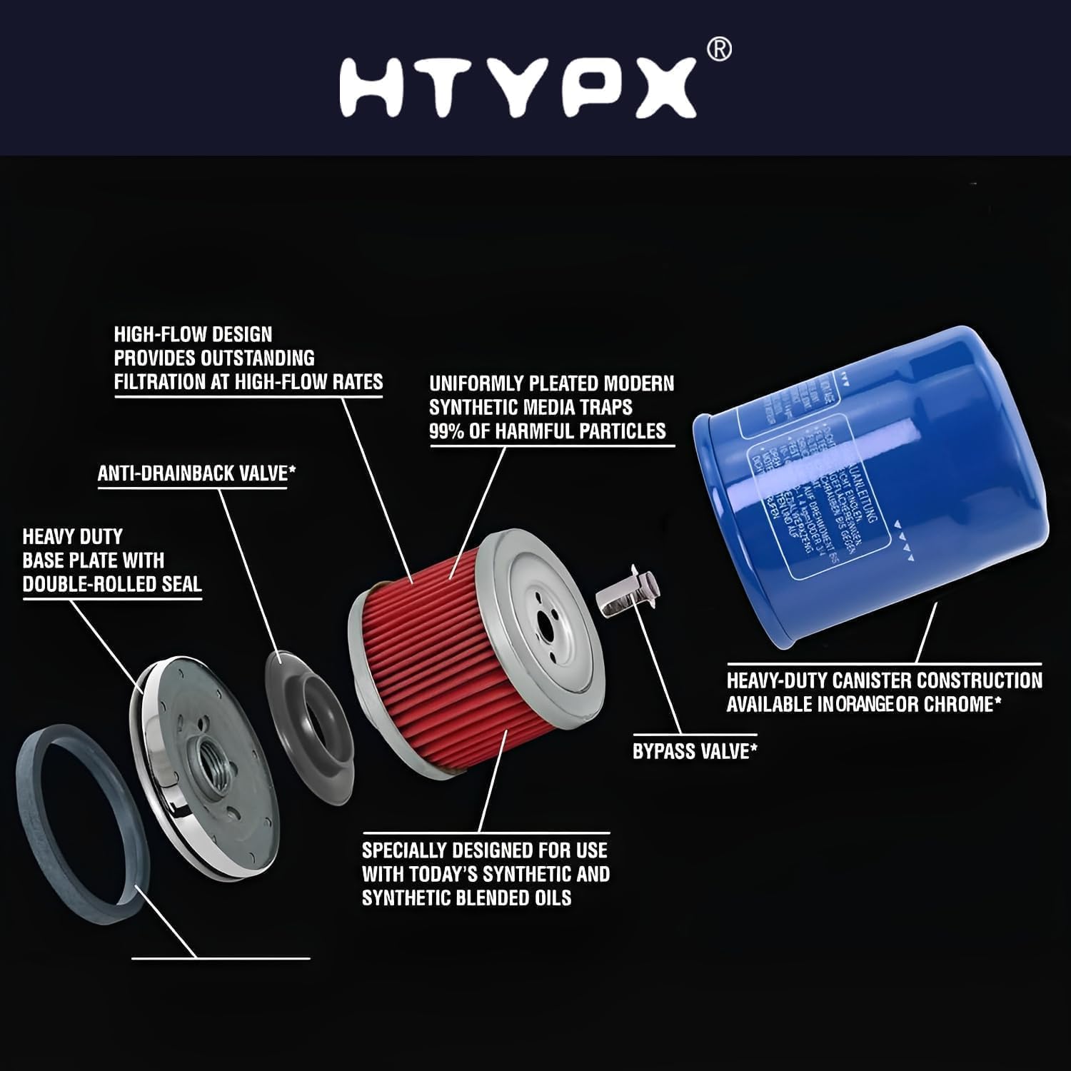 Oil Filters 15400-PLM-A02 15400-PLM-A01 Compatible with Honda GX610 GX630 GX660 GX670 GX690 GXV340 GXV390 GXV610 GXV630 GXV660 GXV670 GXV690 Engines Replace 15400-PLM-A02PE 15400-P0H-305PE (4 PACK)