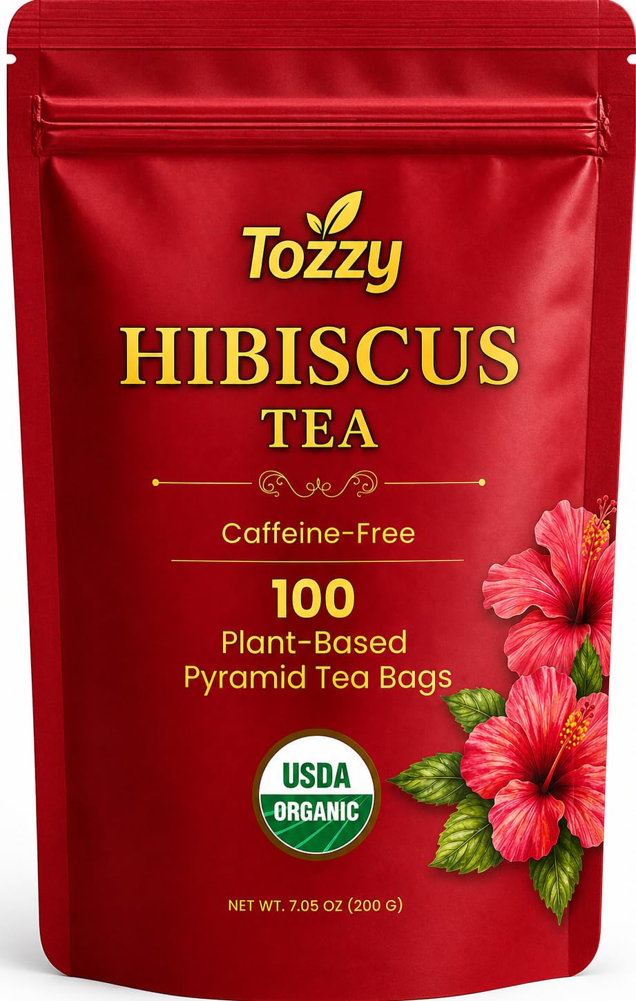 Amazon.com : Tozzy Organic Hibiscus Tea – 100 Count, Plant-Based