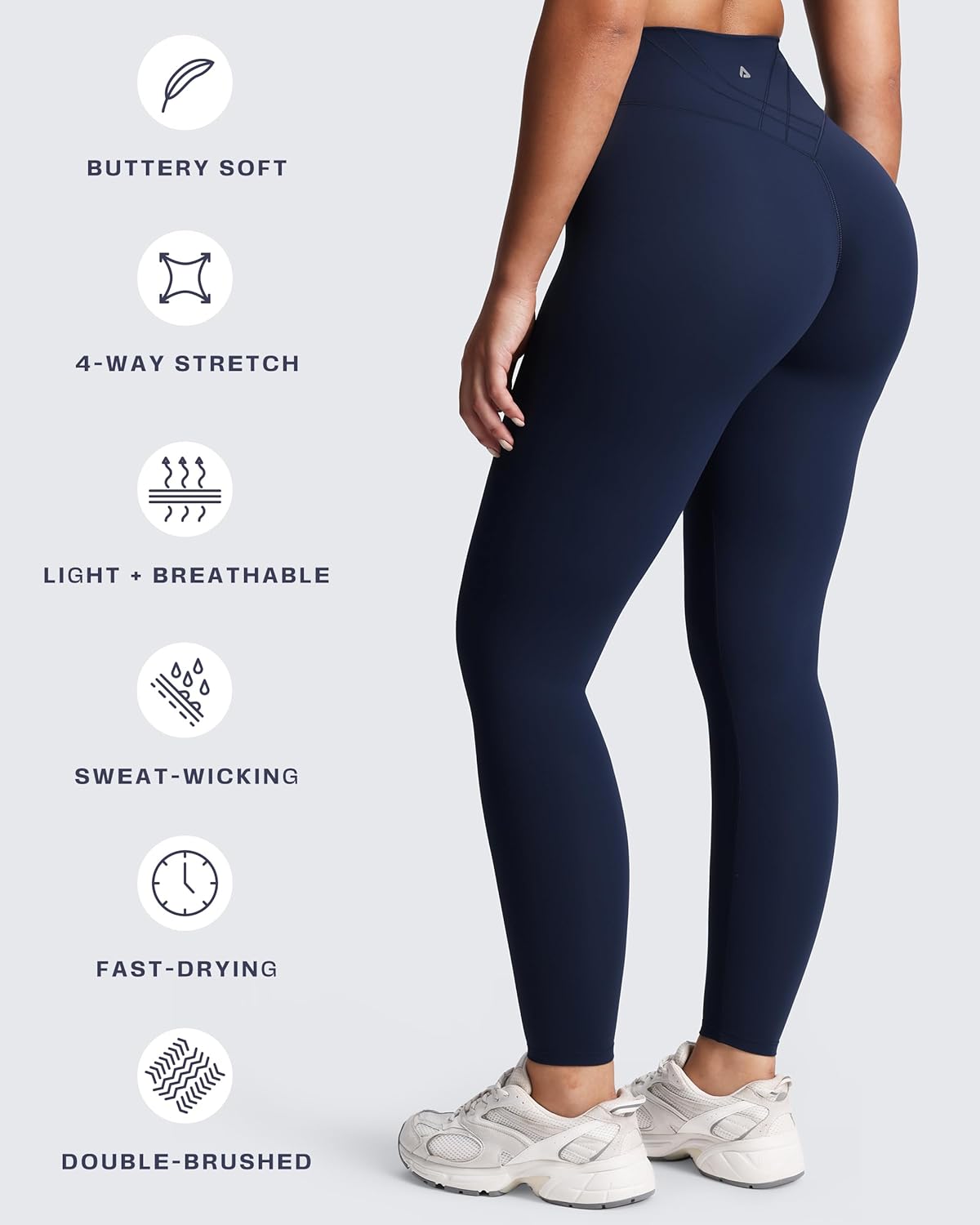Aoxjox Women's Workout Velura Leggings High Waisted Hidden Scrunch PlushFlex™ Buttery Soft Yoga Pants 26"