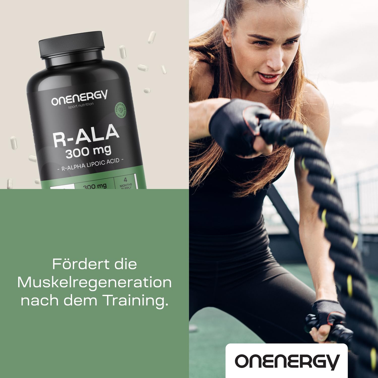 R-ALA – R-Alpha-Liponsäure 300 mg – 120 pflanzliche Kapseln – Hoher Gehalt und hervorragende Qualität – Energieboost – Vitalität – 4-Monats-Vorrat – Ideal für Sportler