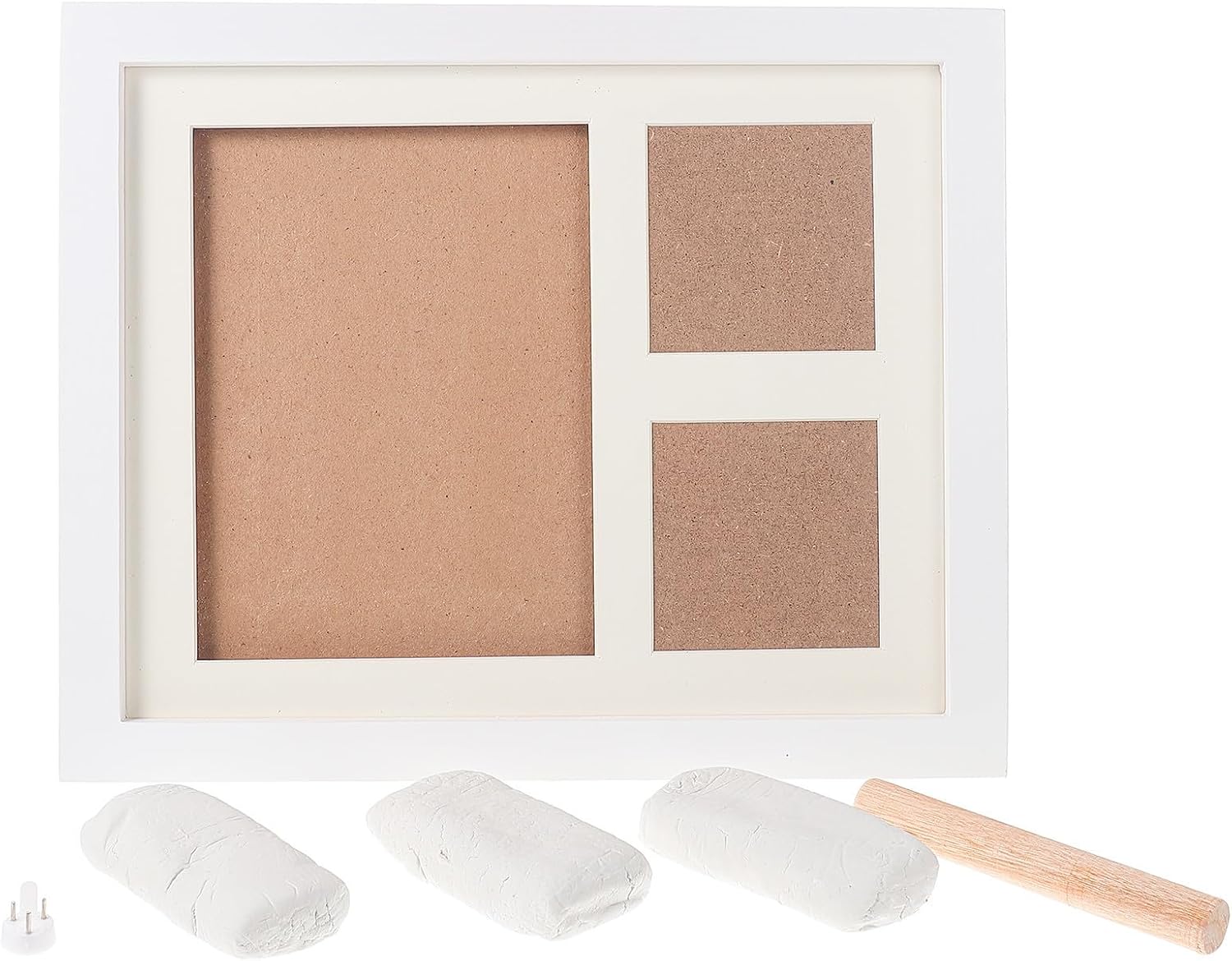 Wooden Handprint Photo Frame Set with Cover, Dual Display