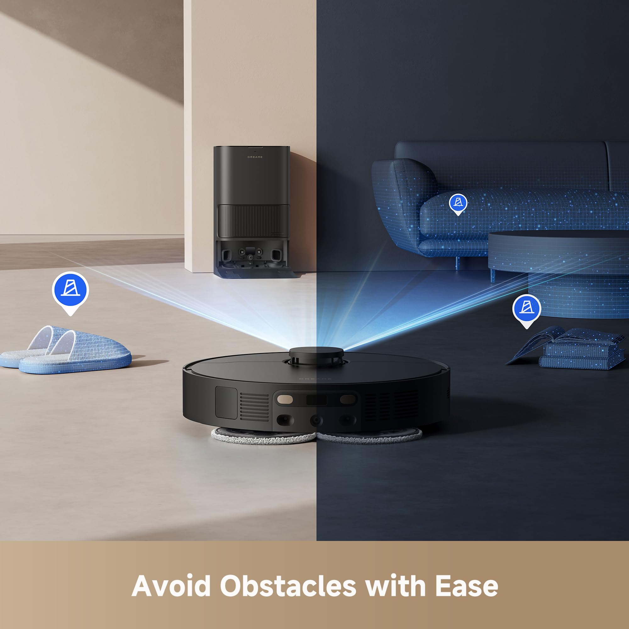 DREAME L40s Ultra CE Robot Vacuum and Mop Combo with Self-Emptying Dock, 13,000Pa Suction, Mop Self-Cleaning and Auto-Raising, Ultrasonic Carpet Sensing, Ideal for Pet Hair, Carpet and Hard Floors