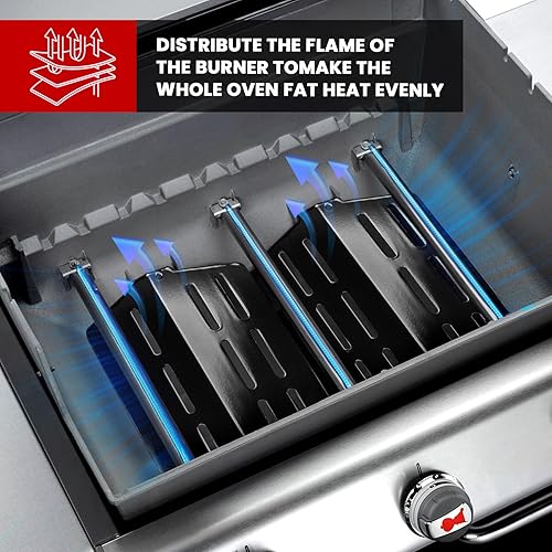 Miniatura 5 de GGC Barras aromatizantes y deflectores de calor para Weber Genesis 300 Series Genesis E310 E320 E330 S310 S320 S330 EP-310 EP-320 EP-330, repuesto