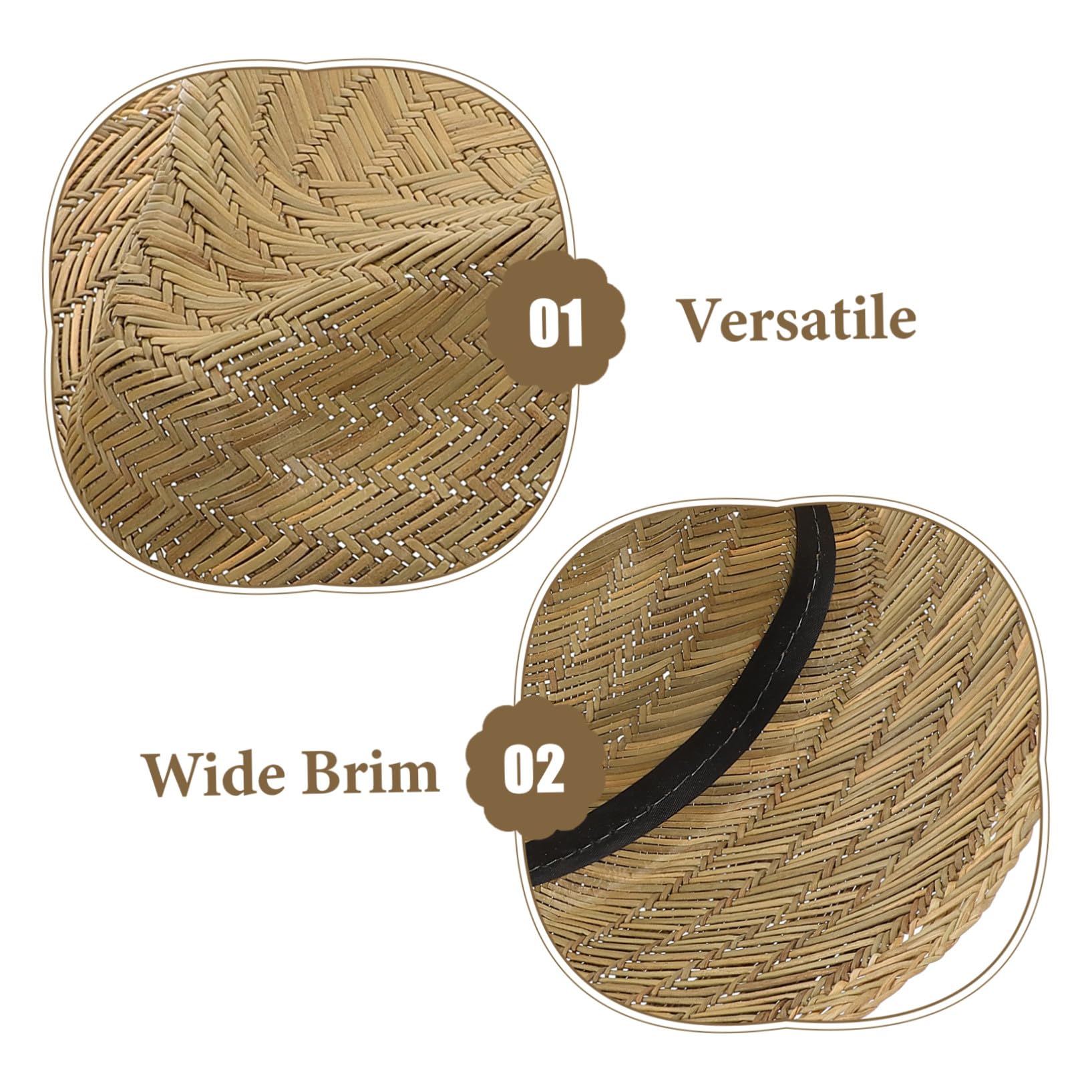 Cappello da Spiaggia Estivo da Uomo in Paglia a Larga Protezione UV, Cappello Parasole Casual Leggero e Traspirante, per Vacanze, Escursioni e attività all’Aperto