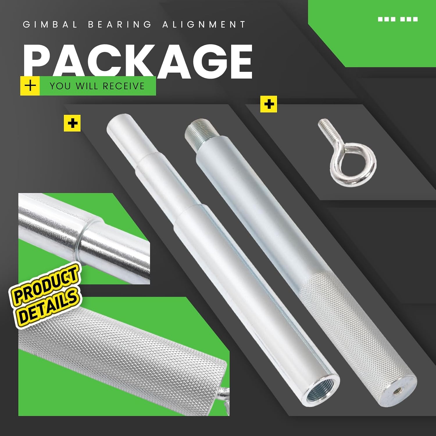 WUTIST Gimbal Bearing Alignment Tool Fit for Alpha, Mercuiser Alpha 1, Bravo, OMC, Cobra, MR Heavy Duty Outdrive Coupler Engine Alignment Bar Steel Silvery Galvanized