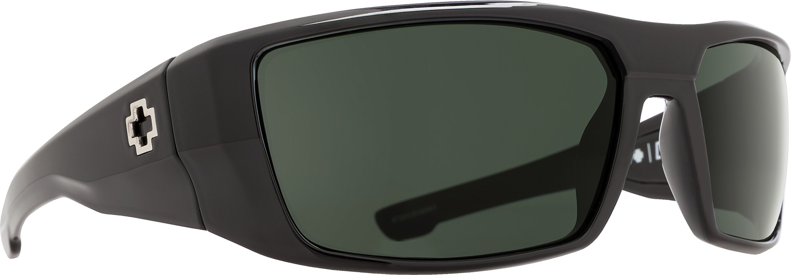 SpyOptic Dirk Polarized Wrap Sunglasses, Black/Happy Gray/Green Polar, 64 mm