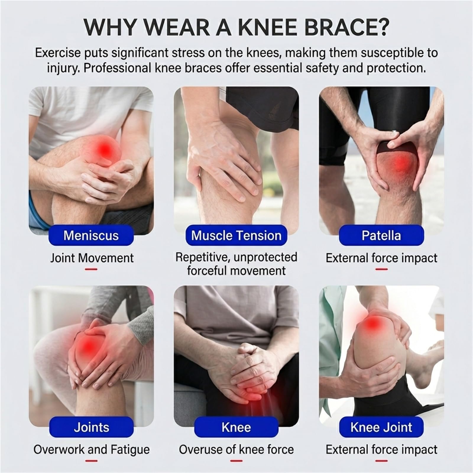 Fascia per ginocchio regolabile per la corsa, tutore per ginocchio a doppia compressione per lesioni al menisco, sollievo da lesioni al legamento crociato anteriore e artrite, supporto per ginocc