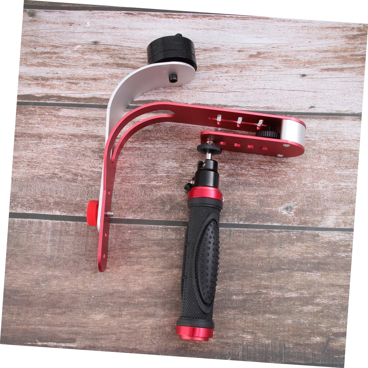 Stabilizzatore Camera Portatile Rosso in Lega di Alluminio | Dv e Videocamera, Riprese a Basso Angolo e Selfie, Stabilità Elevata Movimento Fluido e Preciso