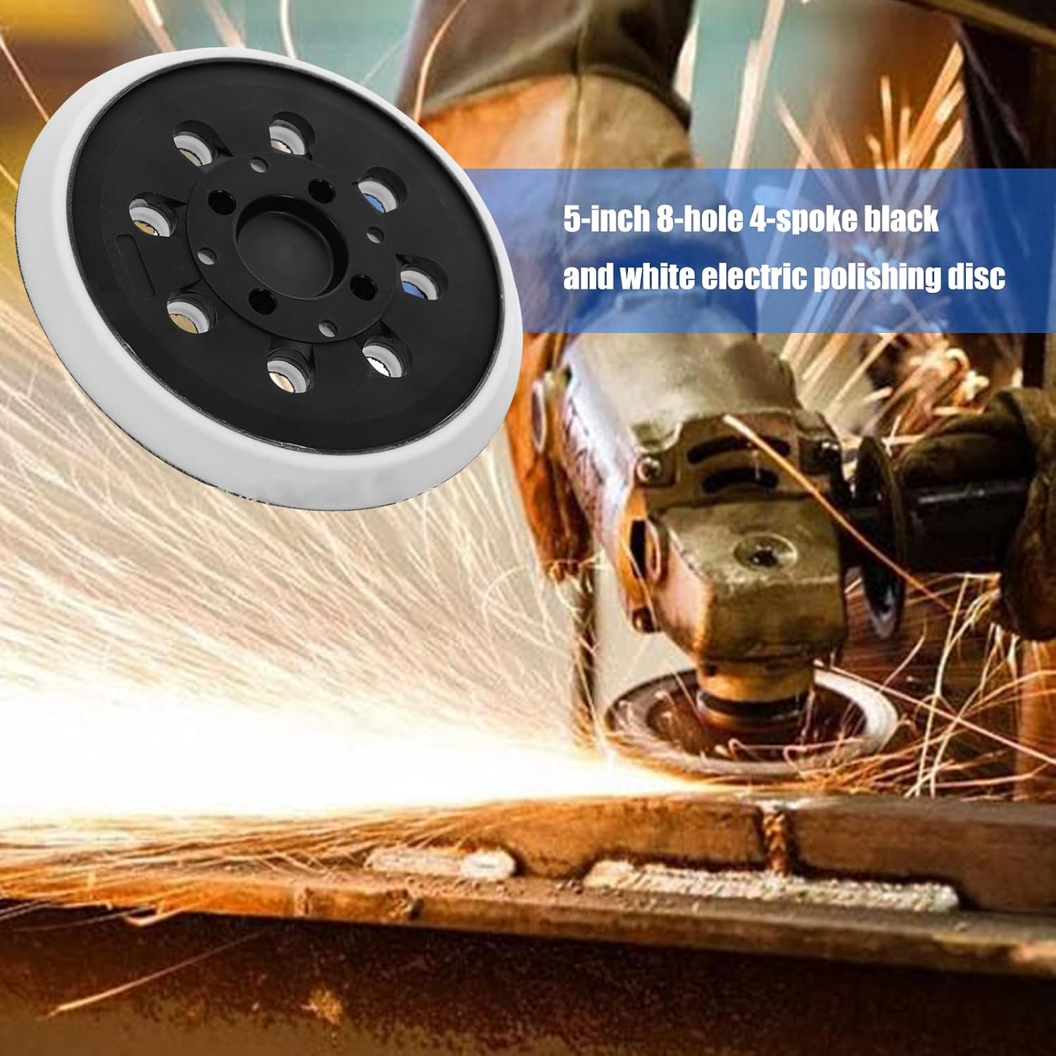 5inch Generic Polishing Backing Plate with Enhances Grip Sanding Backer Pad for Efficient Surfaces Finishing PU Materials Sanding Pad with Hook Designs