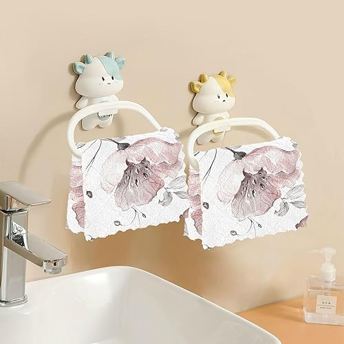 Miniatura 6 de FRODOTGV Toallas decorativas suaves y contemporáneas de flores rosas para secar platos, absorbentes, paquete de 6 toallas absorbentes de microfibra