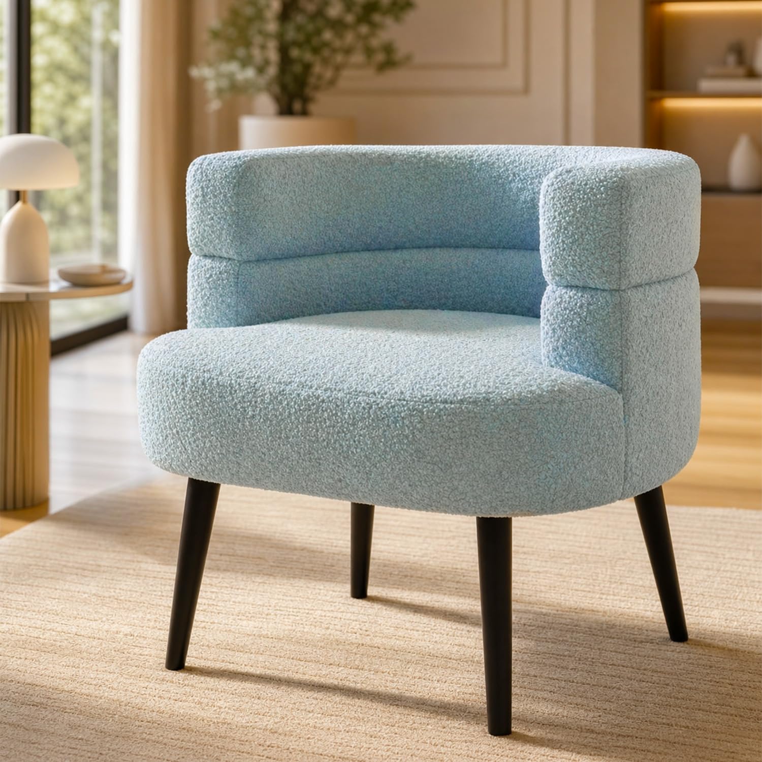 Alivio Sherpa Chair, Sherpa Sofa Chair for Living Room Bedroom Dining Room Makeup Office Reception Cafe Bar (Blue)