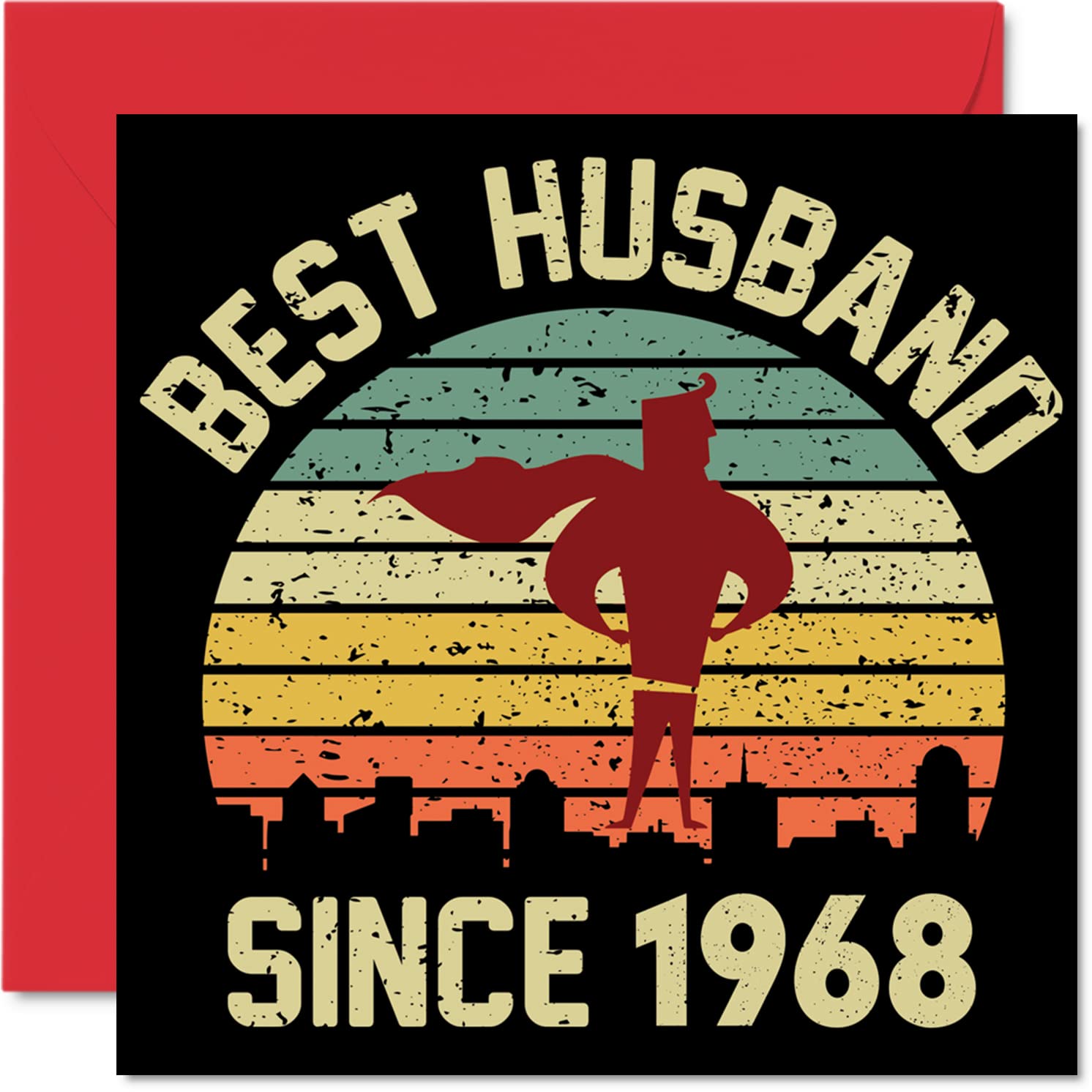 58th Anniversary Card for Husband from Wife - Best Husband Since 1968 - I Love You Gifts, Happy 58th Wedding Anniversary Cards for Partner, 145mm Greeting Cards Anniversaries