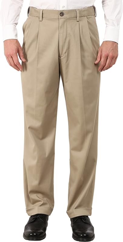 Dockers Pantalones Caqui Cómodos De Ajuste Relajado Para Hombre - Plisados