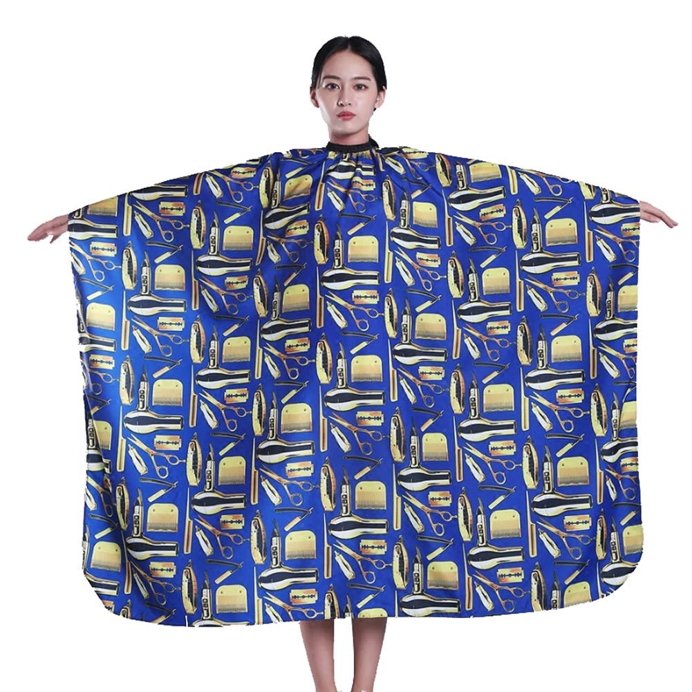 Retro Mantelle Mantella per Tagliare I Capelli Taglio Adulto, Professionale Parrucchiera Strumento Salone Parrucchiere Cape Barbiere Taglio di Capelli Capo Impermeabile Abito di Tintura,Blu,3PCS