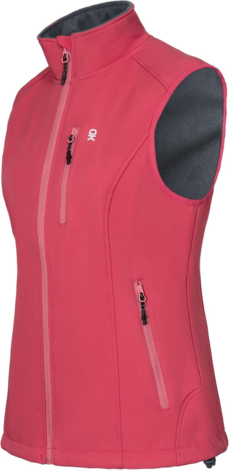 Little Donkey Andy Women's Lightweight Fleece lined Softshell Vests Windproof Sleeveless Jackets for Hiking Golf Travel