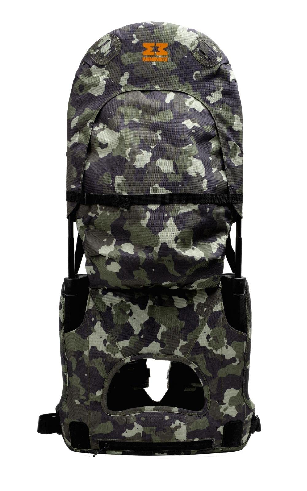 MiniMeis G4 - Marsupio per bambini al mondo con supporto per la schiena, sistema di trasporto pieghevole fino a 18 kg (mimetico)
