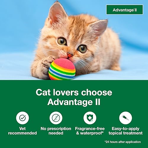 Miniatura 3 de Tratamiento y prevención de pulgas recomendado por veterinarios Advantage II Kitten  Gatos de 2 a 5 lb.  Suministro para 2 meses