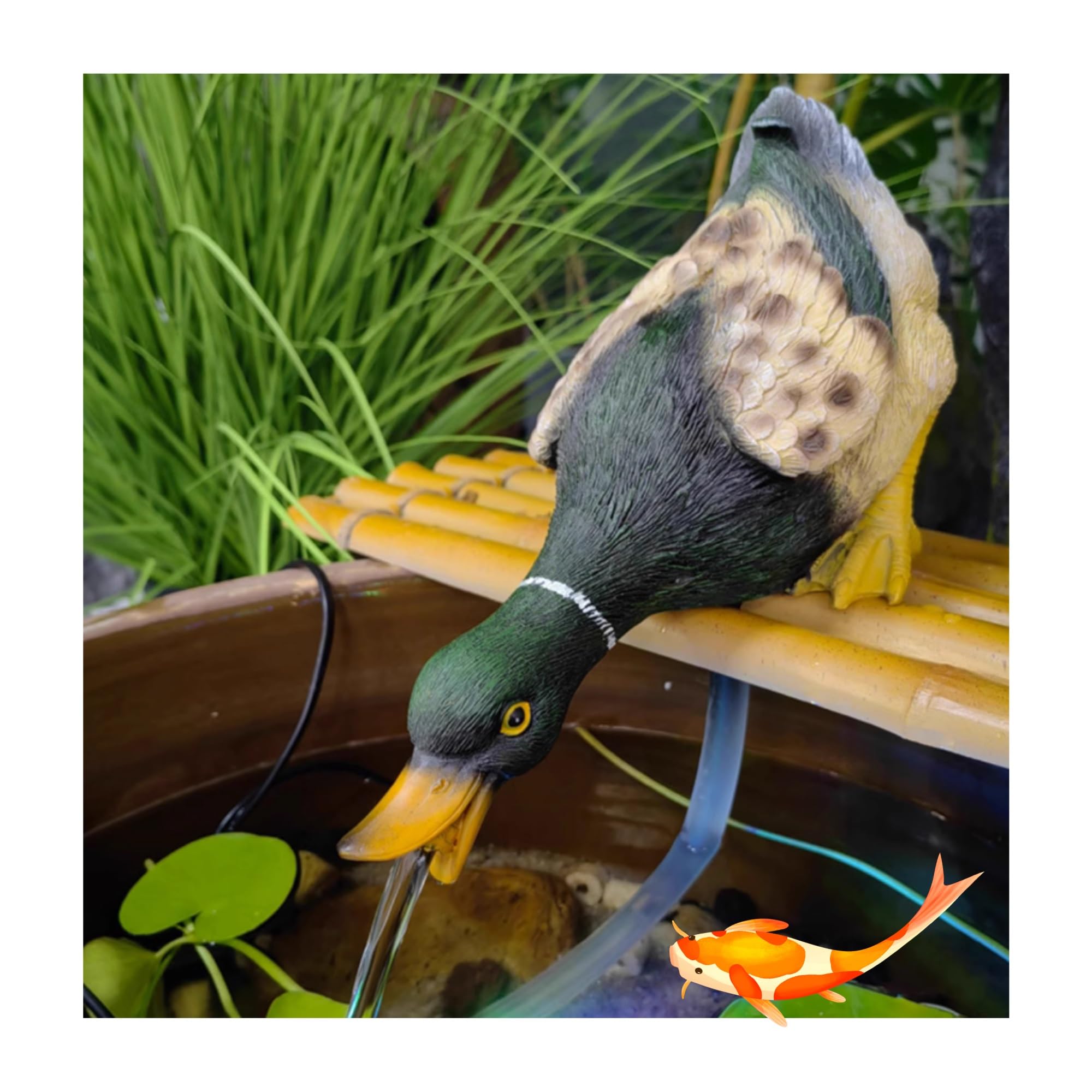 Spitter per stagni piccoli, decorazione da giardino, fontana per pesci con tubo, fontane per piscine fuori terra, ideale per giardini acquatici