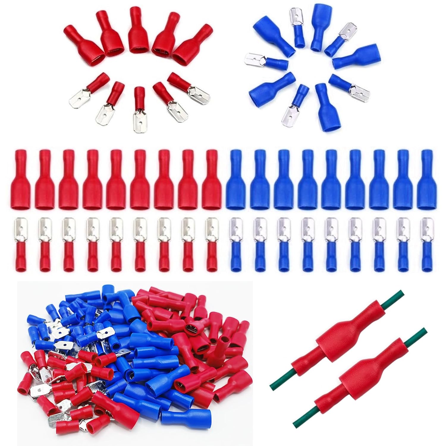 Serplex® 200Pcs Insulated Spade Wire Connector Electrical Spade