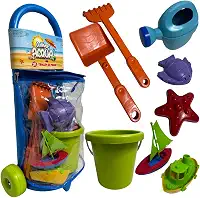 Carrinho Trolley de Praia Kit Com Baldinho Pá E Acessórios Brinquedo Infantil - Gulliver 5054
