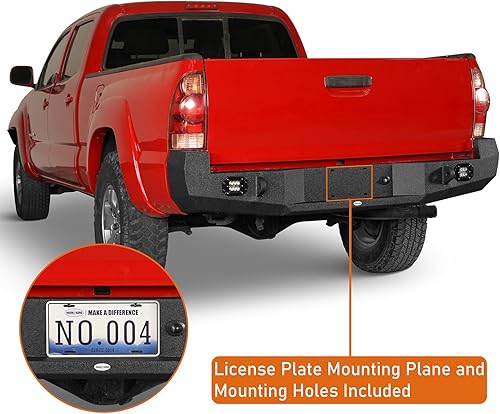 Miniatura 3 de u-Box Parachoques trasero Tacoma 05-15 para Toyota Tacoma 2005-2015 2nd Gen Pickup Trucks Steel Off Road Step Bumper Guard w/LED Lights