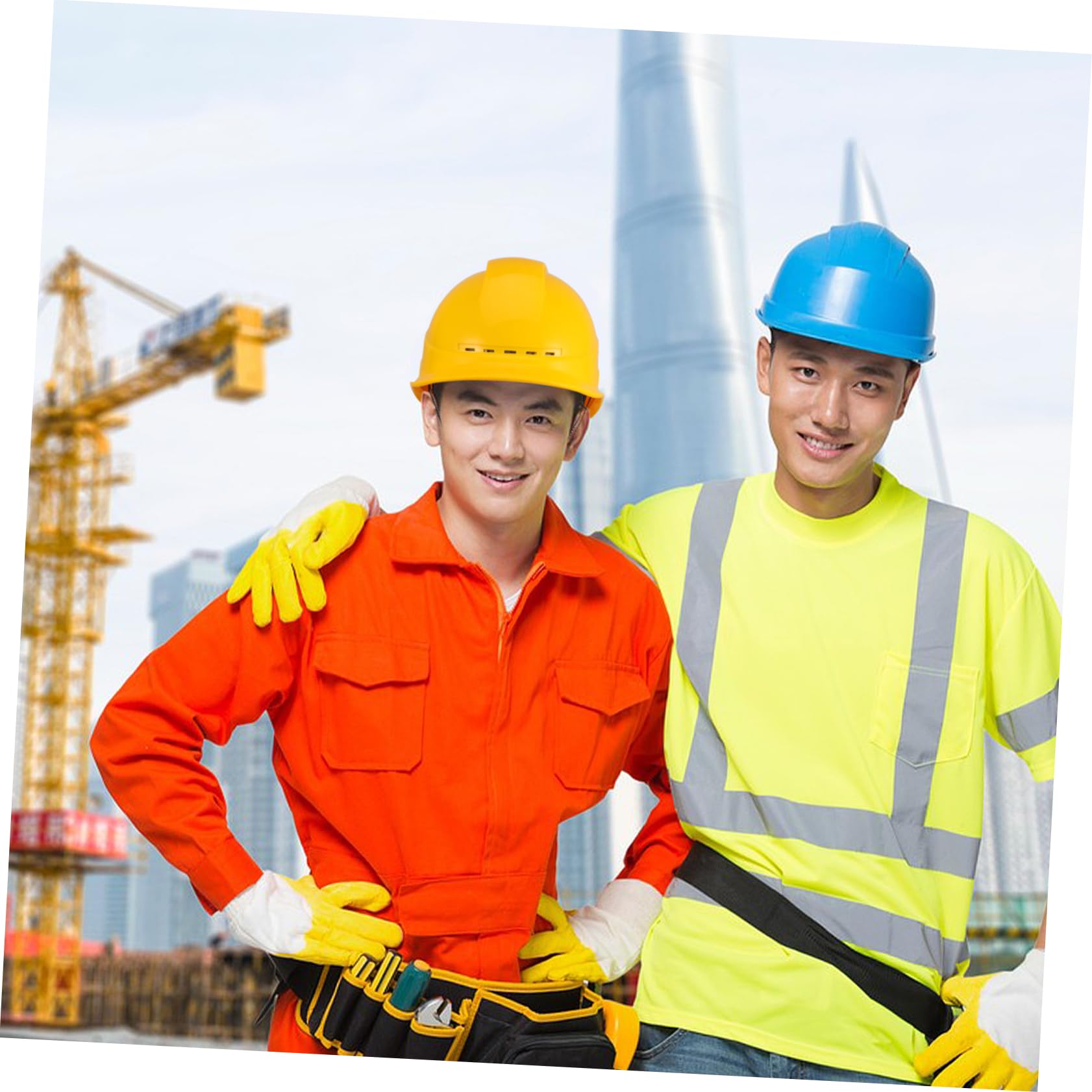 Cascos de construccion Equipado Seguridad Cubrir protección Casco de construccion Accesorios para Cascos Tapa Protectora Sombrero de construcción Cascos para Hombres AbS Amarillo