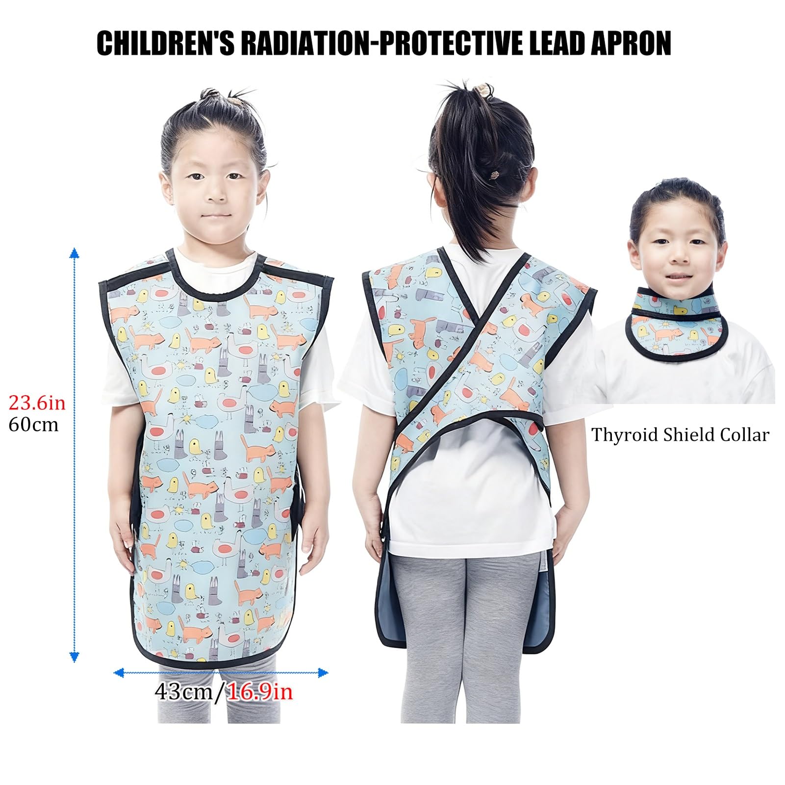 Bleischürze Bleischürze Für Strahlenschutz Für Kinder Mit Schilddrüsenschutzkragen, Bleiweste Mit 0.5mm Pb Bleiäquivalent