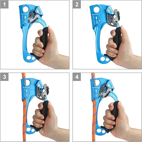 Miniatura 6 de NewDoar UIAA y CE certificado mano Ascender árbol escalada árbol arborista rapelar equipo cuerda abrazadera para 8  13MM cuerda