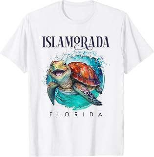 Islamorada Florida Watercolor Happy Sea Turtle T-Shirt