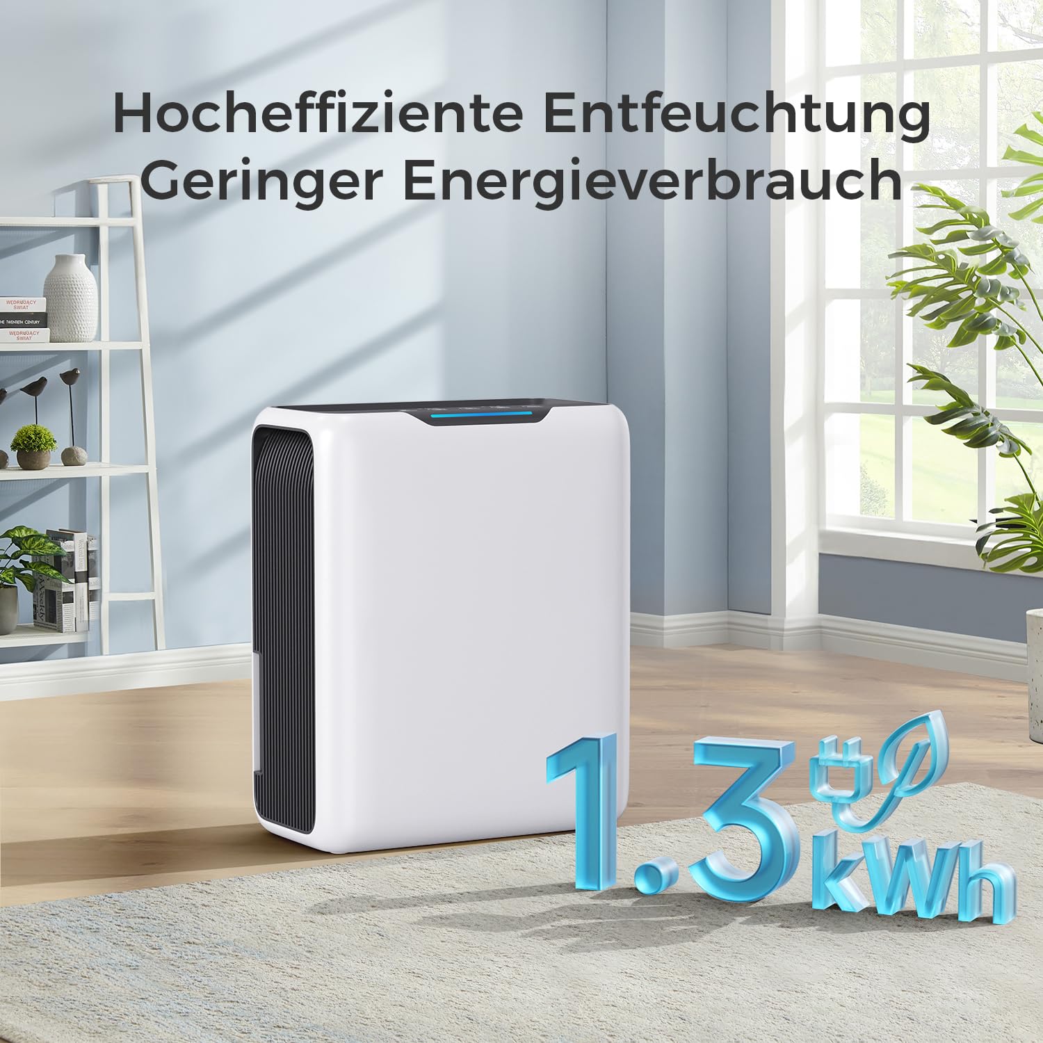 Deshumidificador 3000 ml, Silencioso 30 dB, para Dormitorio 20 m² | 800 ml/Día, 2 Velocidades, Apagado & Descongelación Auto, Temporizador 24H, Modo Nocturno, para Dormitorio, Baño, Armario