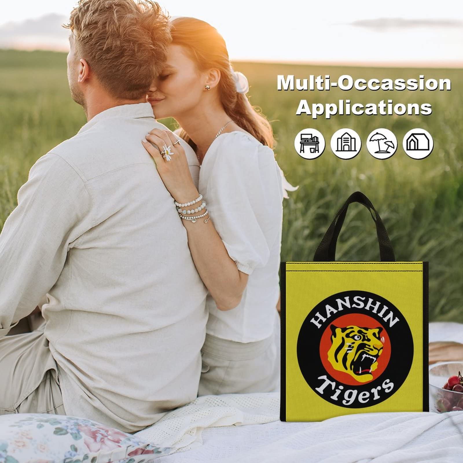 Amazon | 阪神タイガース ランチバッグ ブラック お弁当箱 保冷 がま口