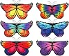6 Pieces Butterfly Wings, Fairy Angel Dress Up Wings Bulk, Princess Costume Cape Butterfly Accessories Kit for Kids Cosplay, Christmas Party, Birthday Gifts, Halloween