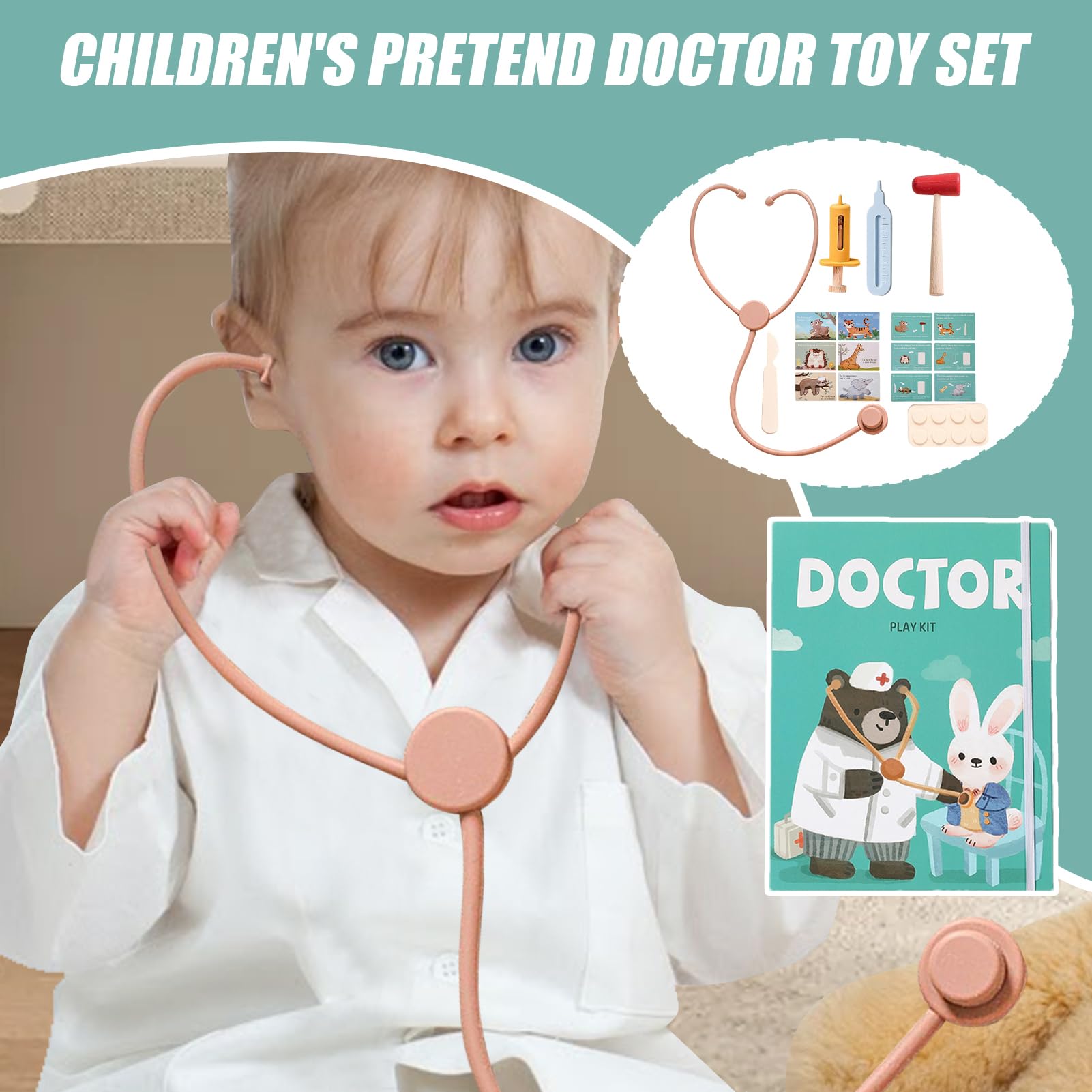 Stéthoscope pour enfants - Jouet de simulation - Véritable stéthoscope d'infirmière fonctionnel pour ACCESSOIRES FABRICATION MAISON - Jeux - Jouets